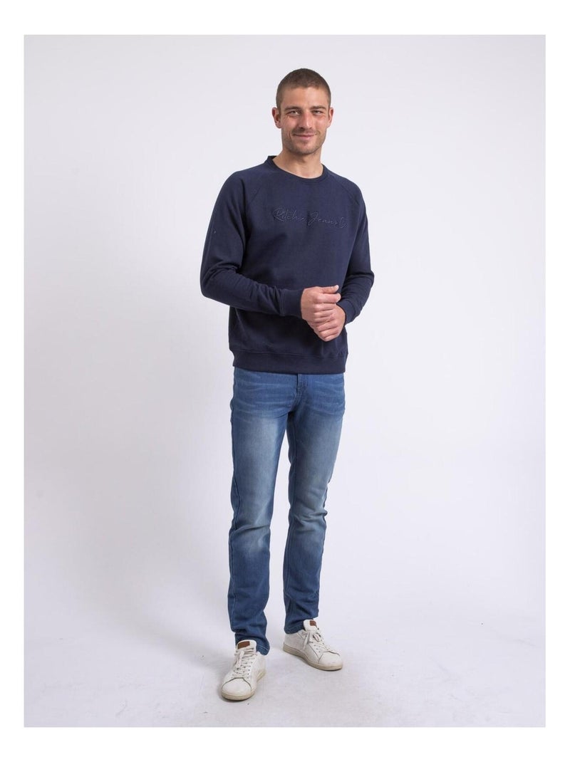 Winamok sweatshirt met ronde hals Marineblauw - Kiabi
