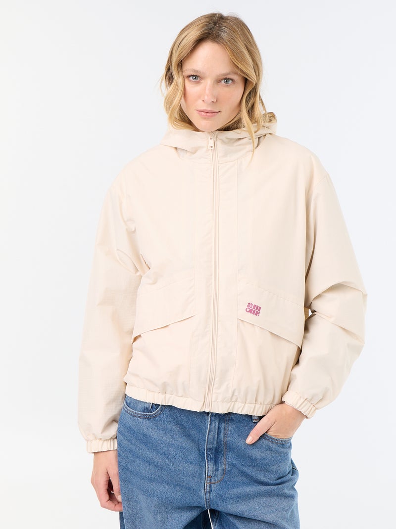 Windjack met capuchon Biege - Kiabi