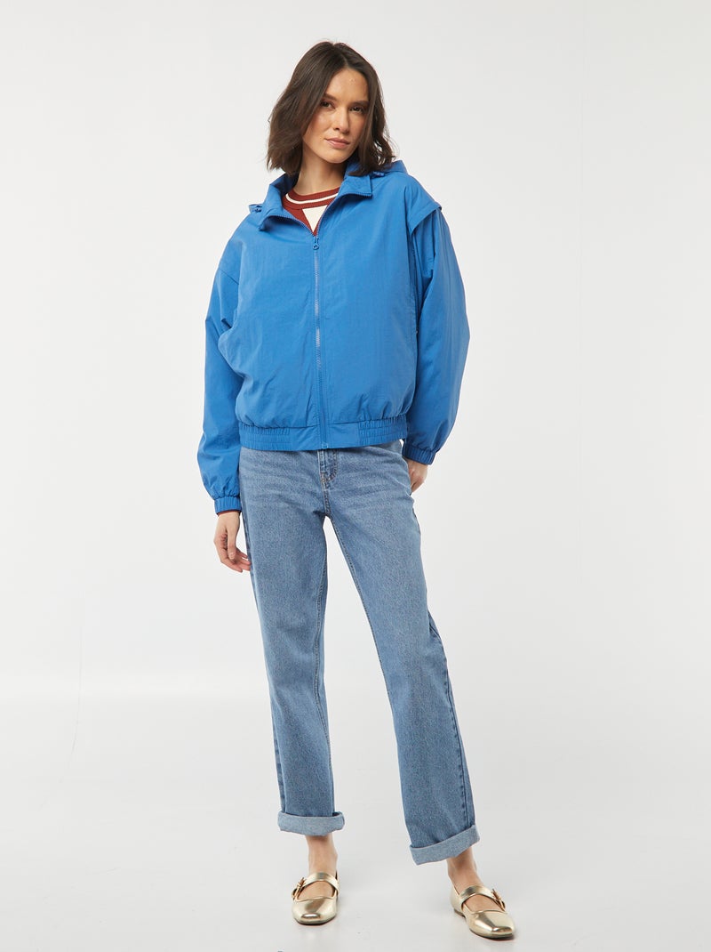 Windjack met capuchon blauw - Kiabi