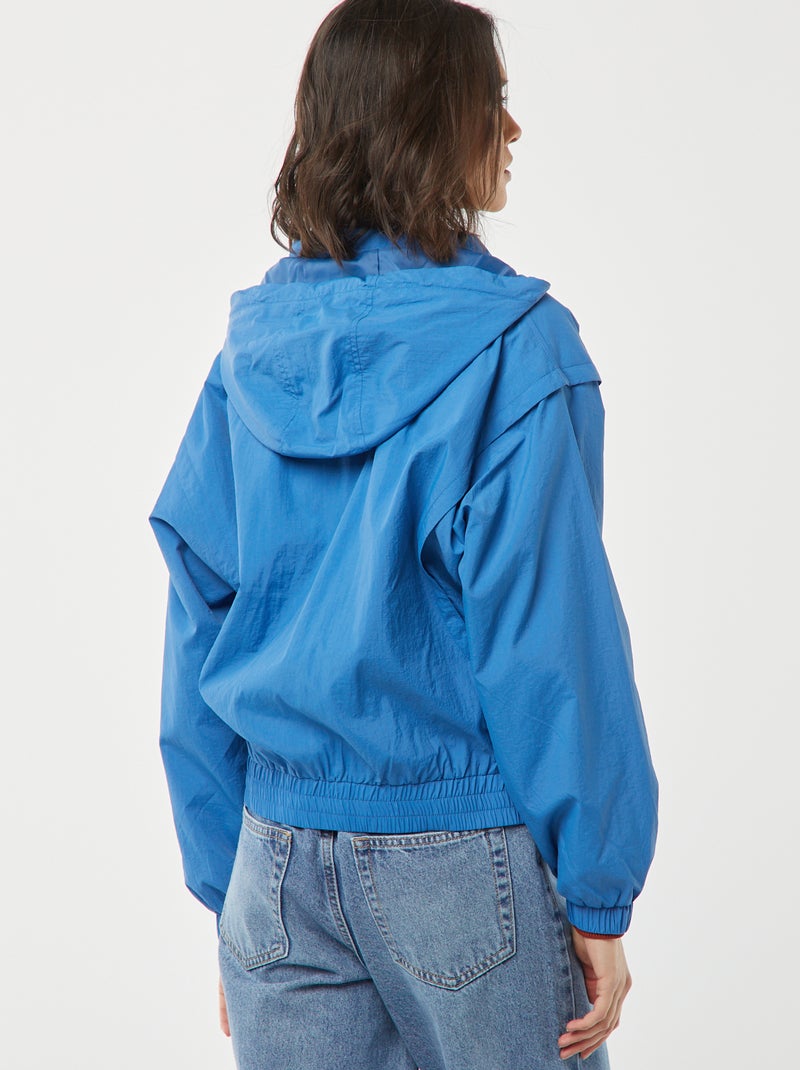 Windjack met capuchon blauw - Kiabi