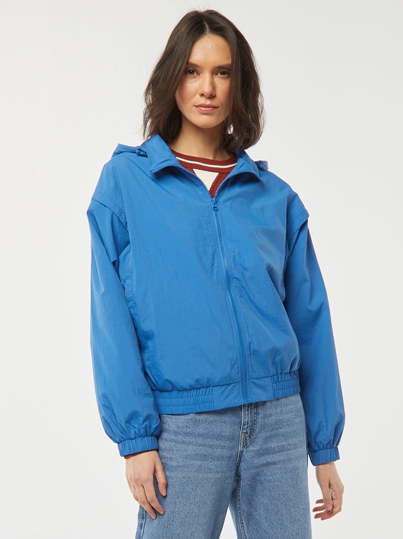 Windjack met capuchon blauw - Kiabi