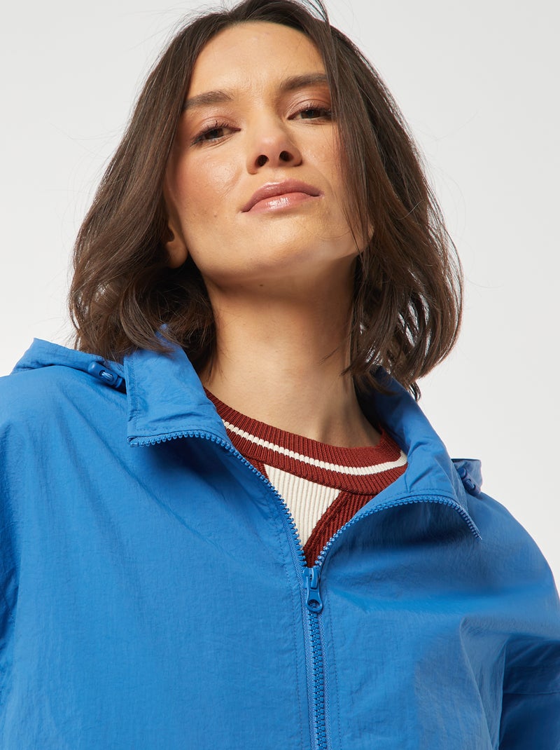 Windjack met capuchon blauw - Kiabi