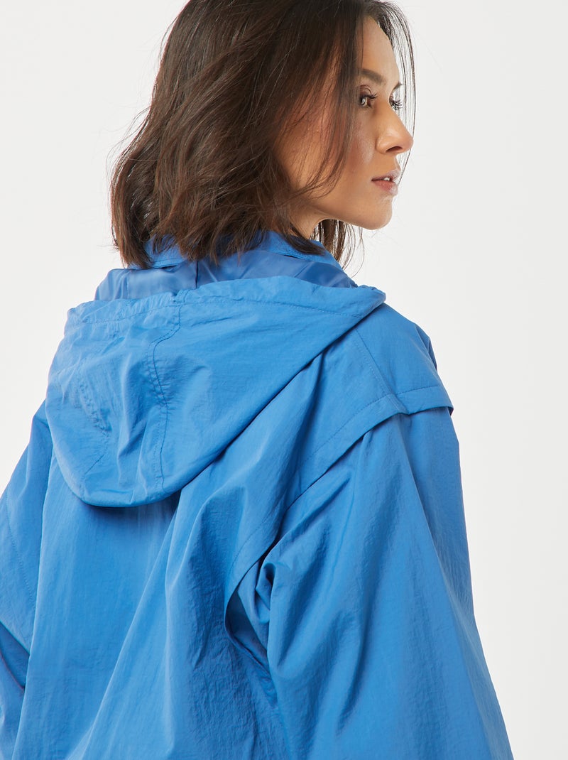 Windjack met capuchon blauw - Kiabi