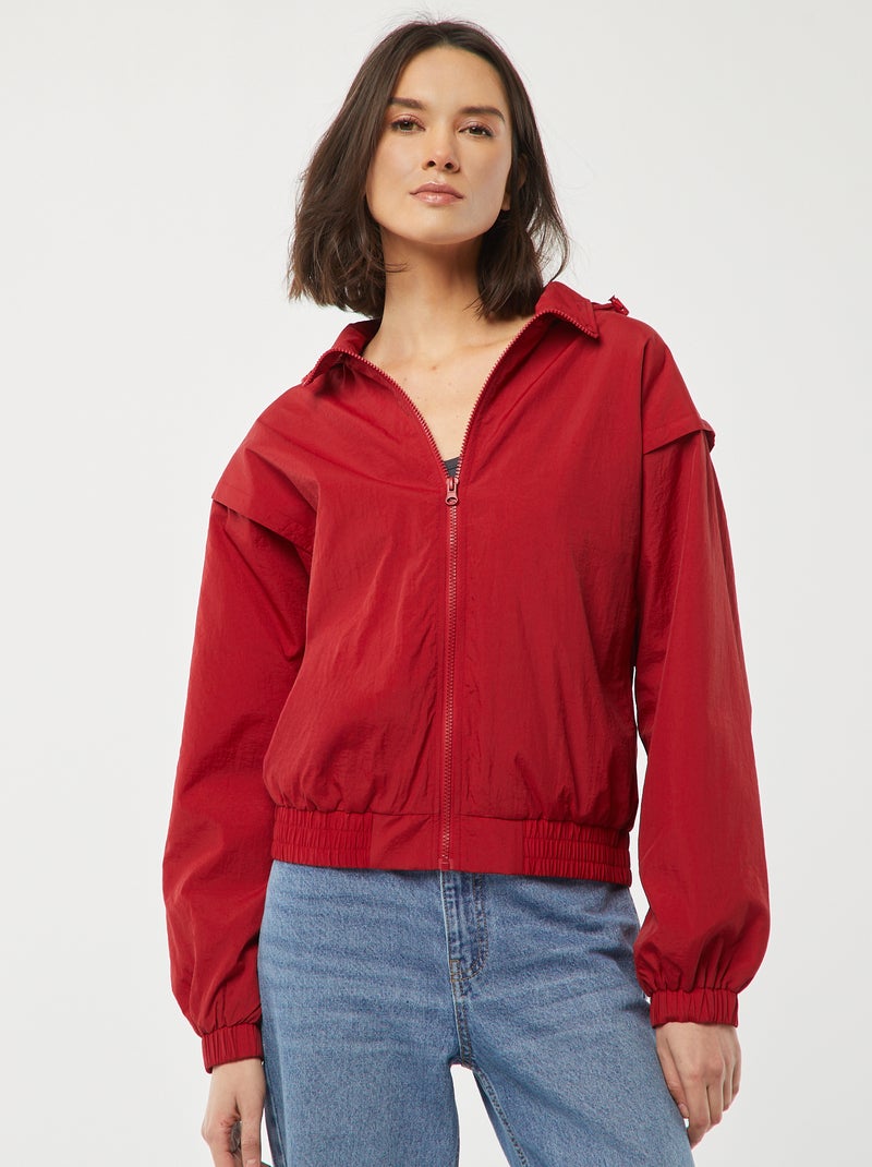 Windjack met capuchon ROOD - Kiabi