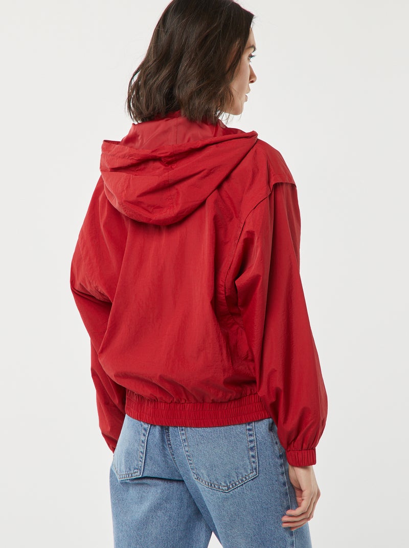 Windjack met capuchon ROOD - Kiabi