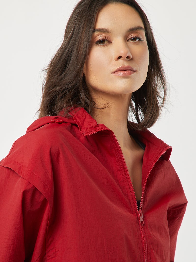 Windjack met capuchon ROOD - Kiabi