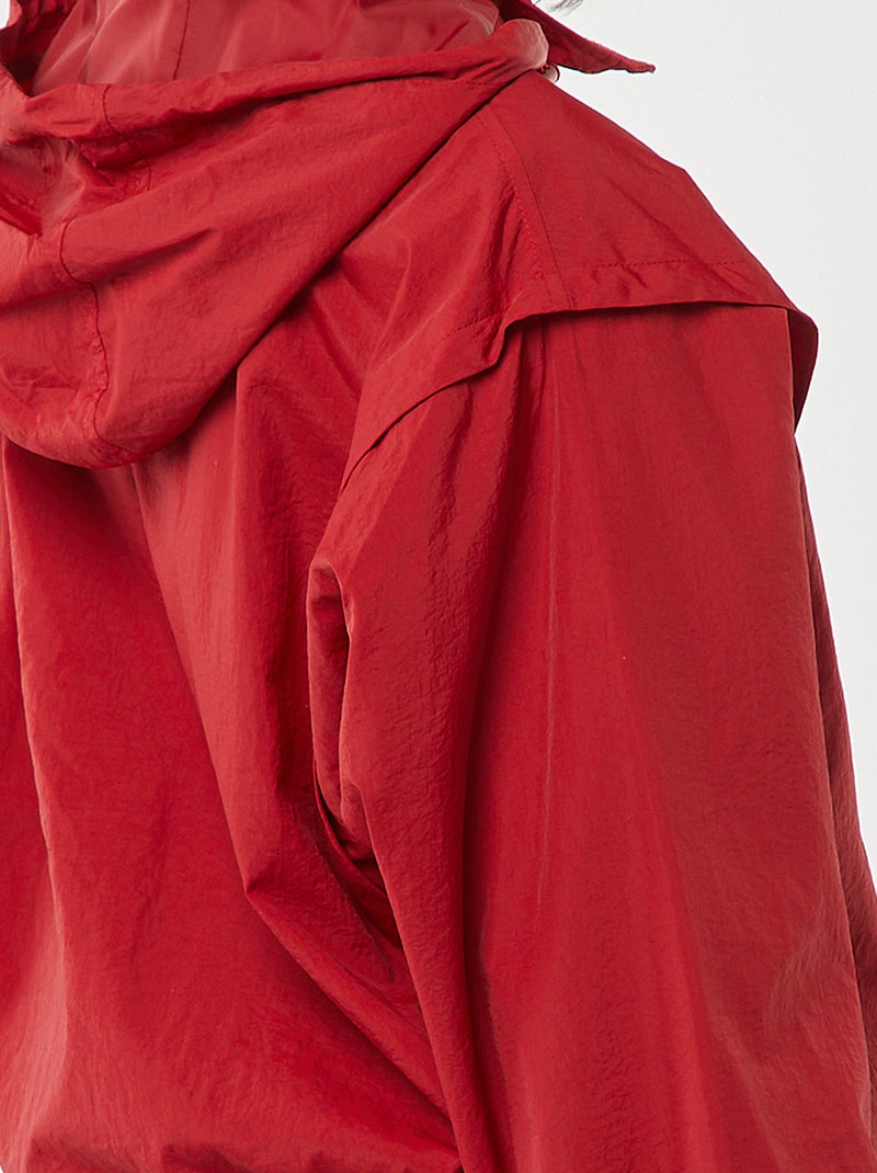 Windjack met capuchon ROOD - Kiabi