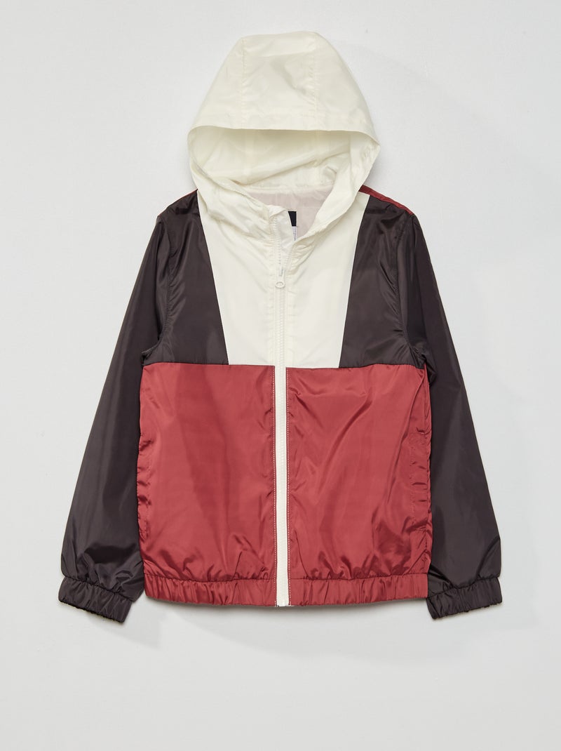 Windjack met colorblock-patroon BLAUW - Kiabi