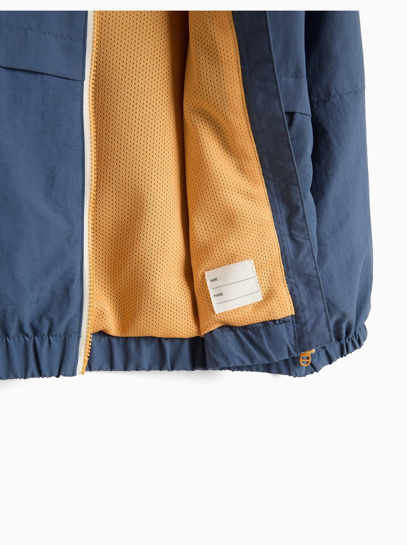 Windjack met motorkap, MO Fashion Blauw - Kiabi