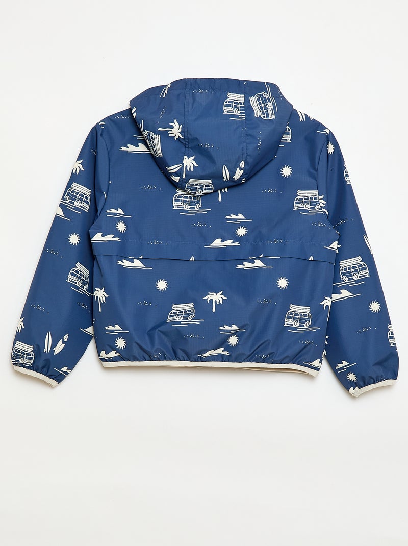 Windjas met capuchon Blauw - Kiabi