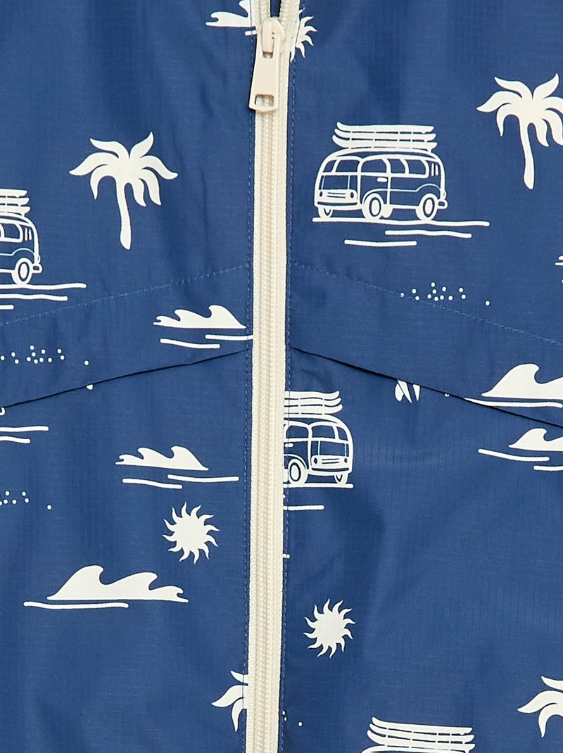 Windjas met capuchon Blauw - Kiabi