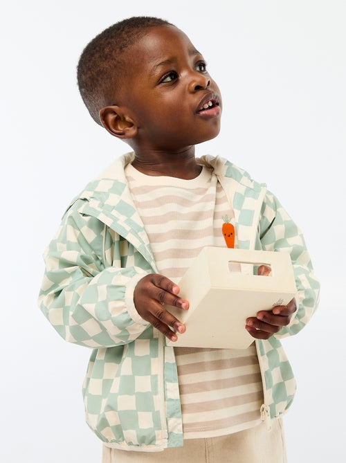 Windjas met capuchon en all-over print - Kiabi