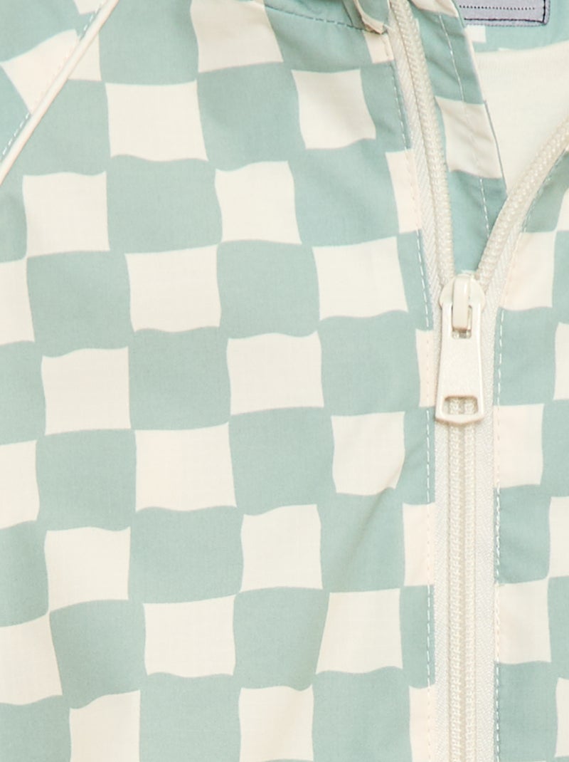 Windjas met capuchon en all-over print Groen - Kiabi