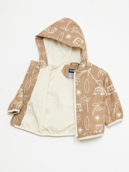 Windjas met capuchon en all-over print - Kiabi