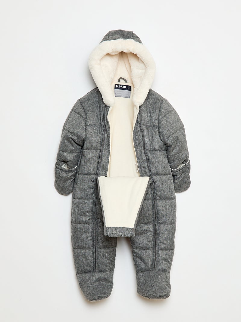 Winterpakje met voering van imitatieschapenvacht Grijs - Kiabi