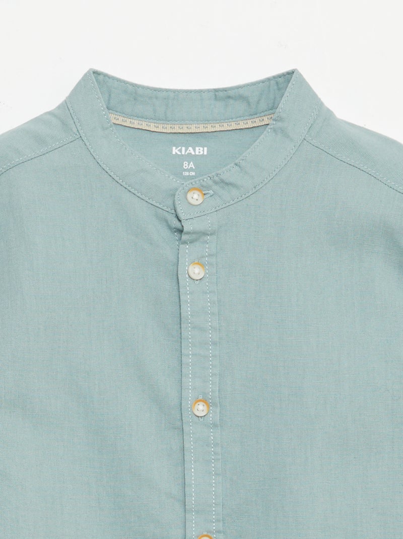 Wit katoenen hemdje Blauw - Kiabi