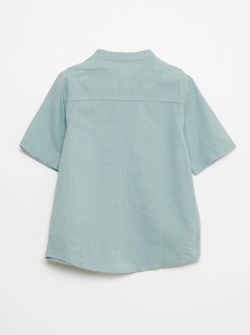 Wit katoenen hemdje Blauw - Kiabi