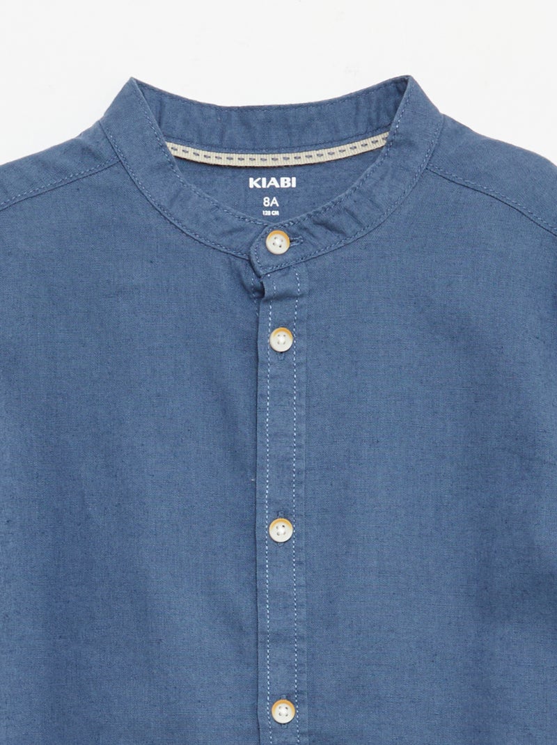 Wit katoenen hemdje Blauw - Kiabi