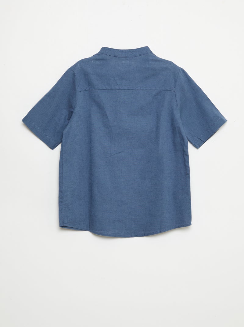 Wit katoenen hemdje Blauw - Kiabi