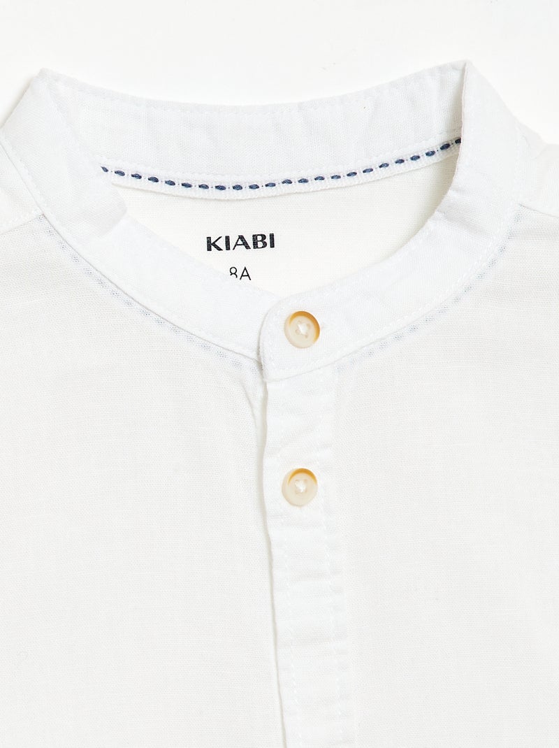 Wit katoenen hemdje Wit - Kiabi