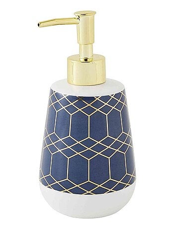 Wit keramische GOTAM zeepdispenser met motieven - countertop – Guy Levasseur