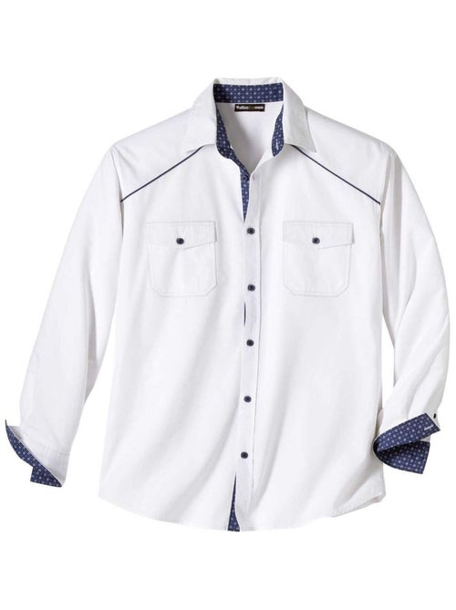 Wit overhemd in country stijl - ATLAS FOR MEN - Kiabi Wit overhemd in country stijl - ATLAS FOR MEN - Kiabi