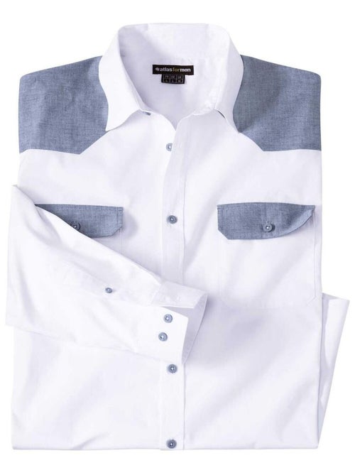 Wit overhemd in westernstijl - ATLAS FOR MEN - Kiabi Wit overhemd in westernstijl - ATLAS FOR MEN - Kiabi