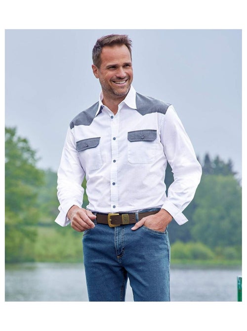 Wit overhemd in westernstijl - ATLAS FOR MEN - Kiabi Wit overhemd in westernstijl - ATLAS FOR MEN - Kiabi