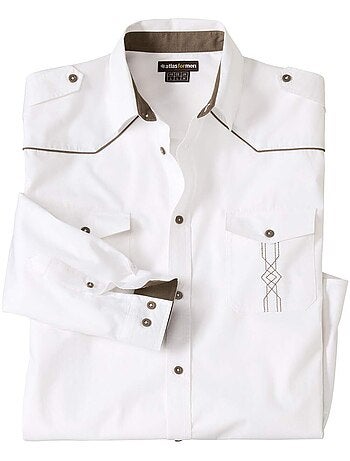 Wit overhemd in westernstijl - ATLAS FOR MEN