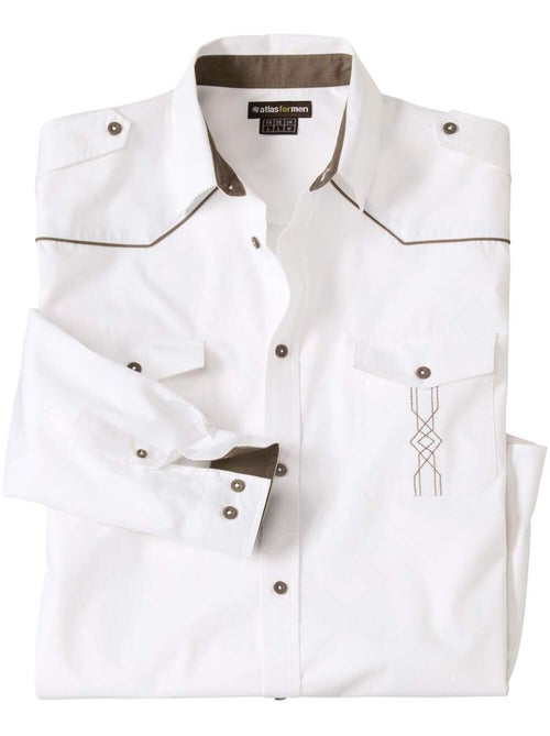 Wit overhemd in westernstijl - ATLAS FOR MEN - Kiabi Wit overhemd in westernstijl - ATLAS FOR MEN - Kiabi