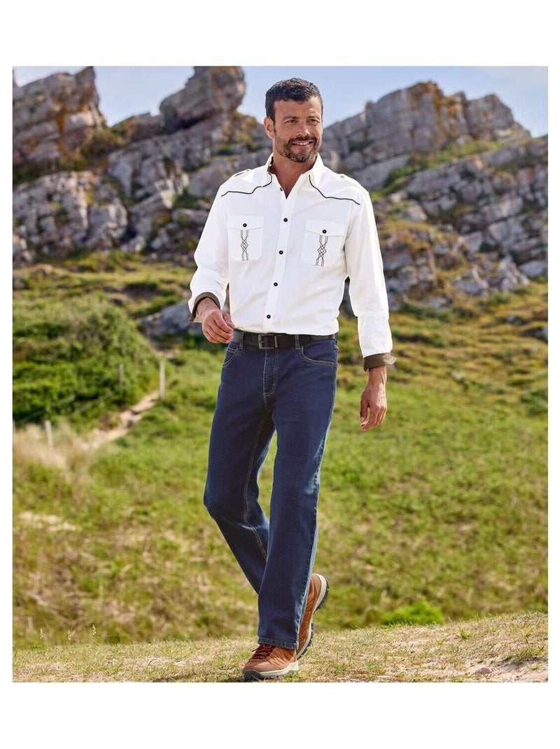 Wit overhemd in westernstijl - ATLAS FOR MEN Wit - Kiabi