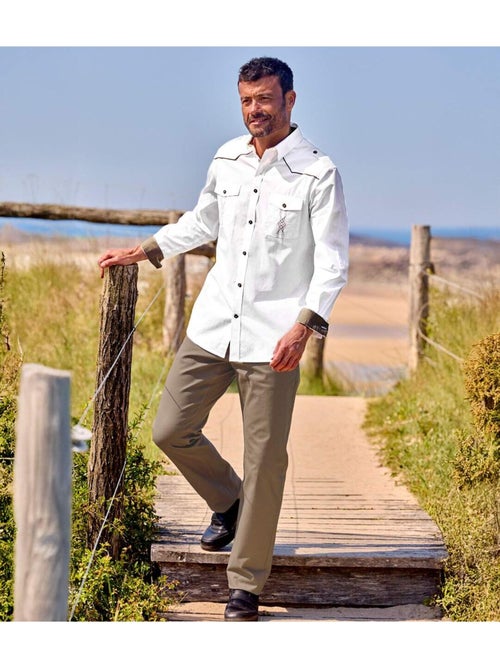 Wit overhemd in westernstijl - ATLAS FOR MEN - Kiabi Wit overhemd in westernstijl - ATLAS FOR MEN - Kiabi