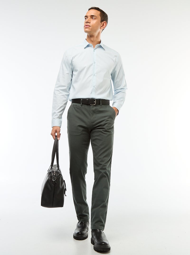 Wit, recht overhemd Blauw - Kiabi