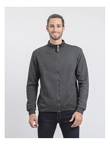 Wits vest met hoge kraag en ritssluiting