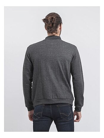 Wits vest met hoge kraag en ritssluiting