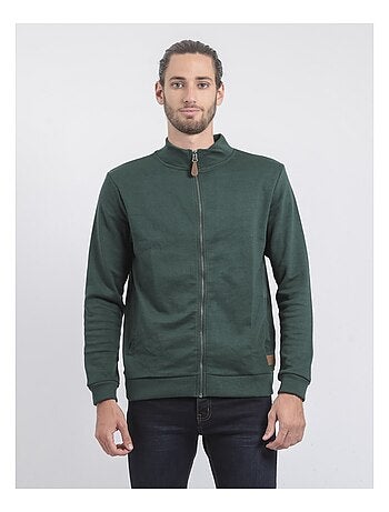 Wits vest met hoge kraag en ritssluiting