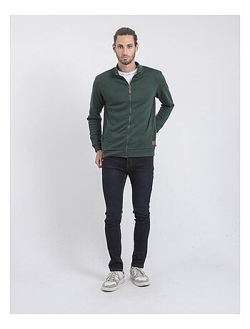 Wits vest met hoge kraag en ritssluiting
