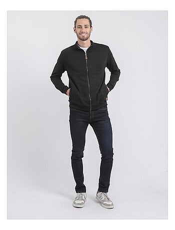 Wits vest met hoge kraag en ritssluiting