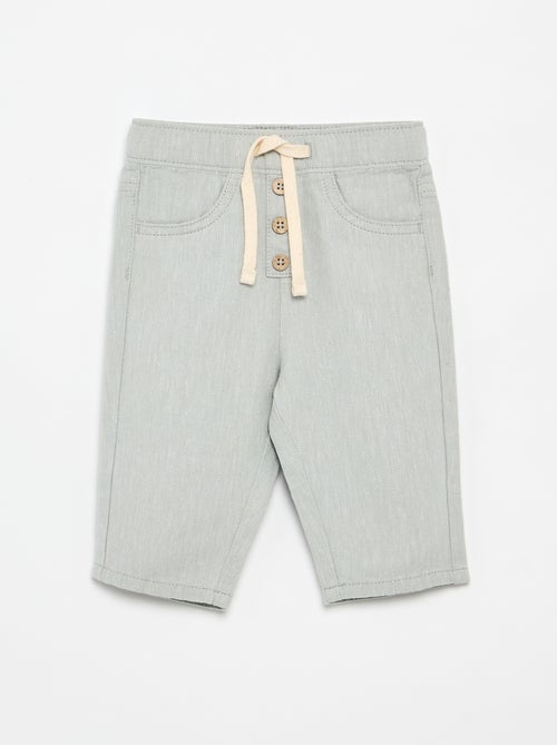 Witte broek met fijne streepjes - Kiabi