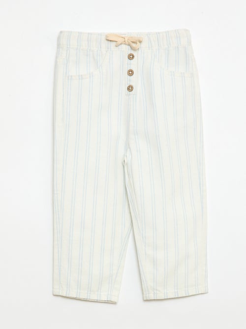 Witte broek met fijne streepjes - Kiabi