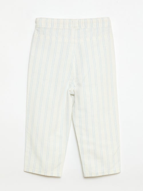 Witte broek met fijne streepjes - Kiabi