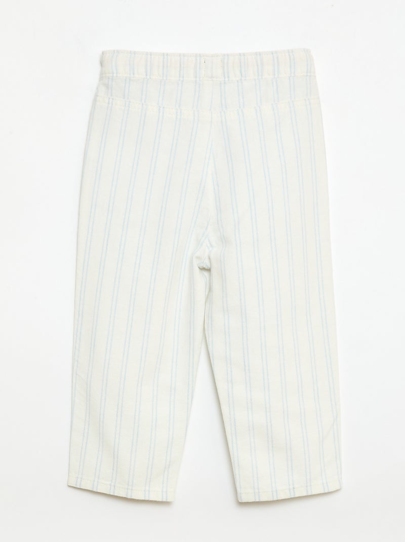 Witte broek met fijne streepjes Wit - Kiabi