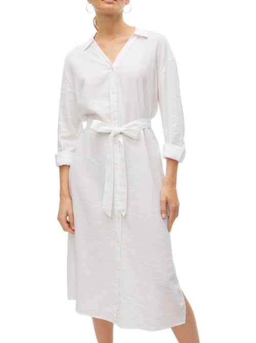 Witte overhemdjurk voor dames - Vero Moda Linn - Kiabi Witte overhemdjurk voor dames - Vero Moda Linn - Kiabi