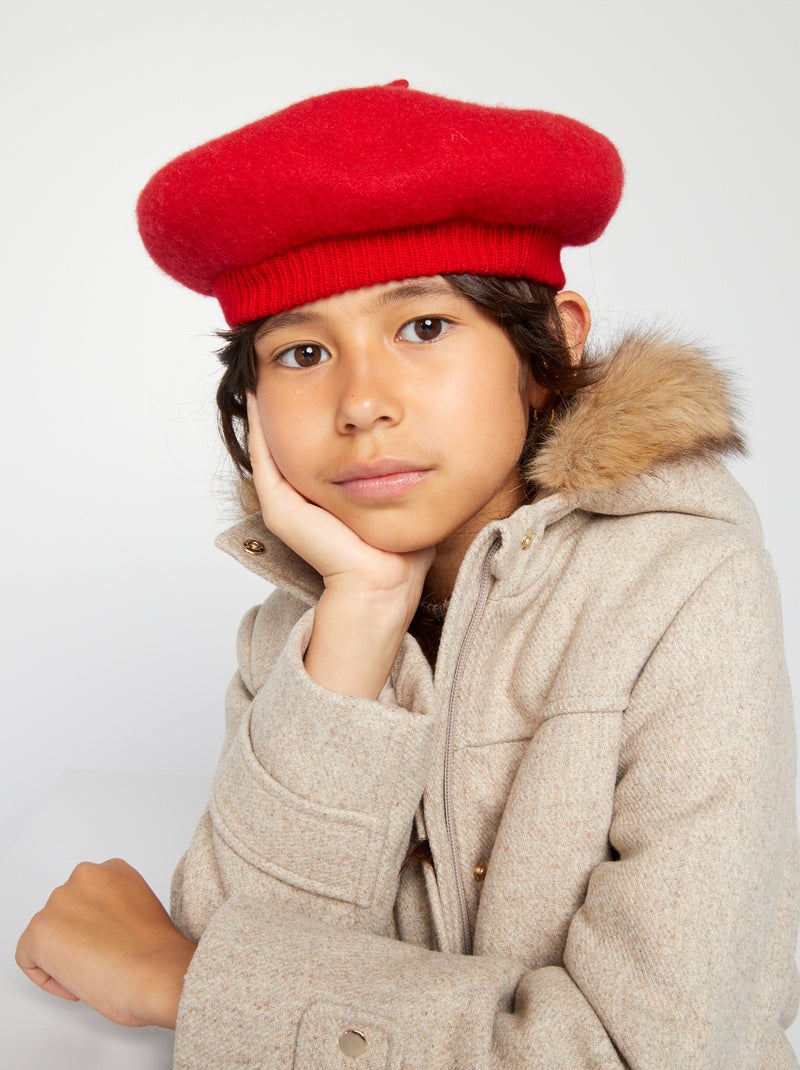 Wollen baret ROOD - Kiabi