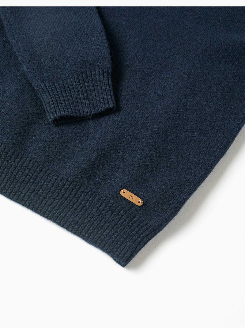 Wollen mix trui b&s Donkerblauw - Kiabi