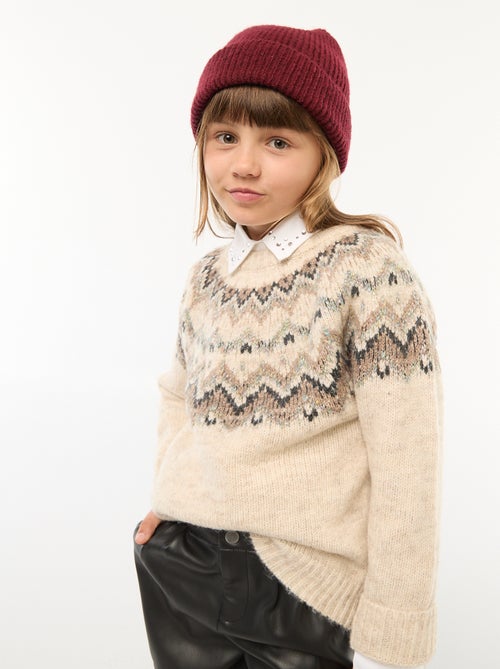 Wollen trui met jacquardmotief - Kiabi