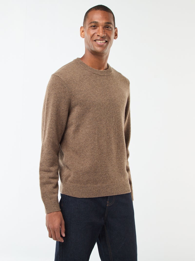 Wollen trui met ronde hals Biege - Kiabi