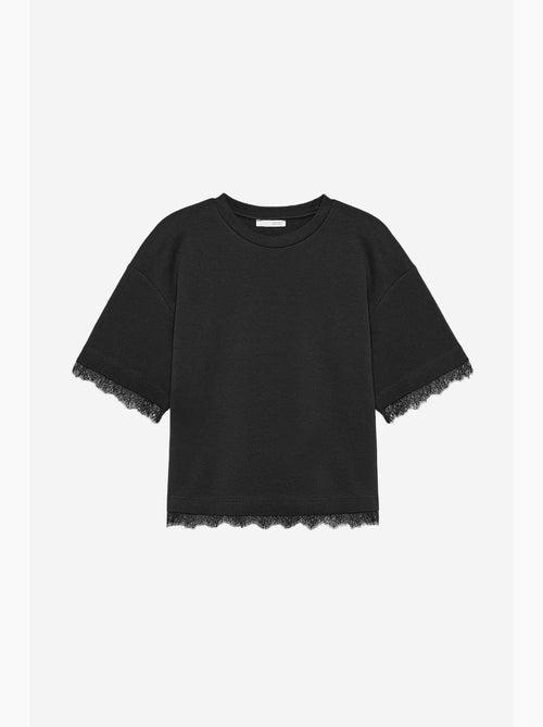 Women's katoenen t-shirt met elastaan en ronde hals dilvin - Kiabi