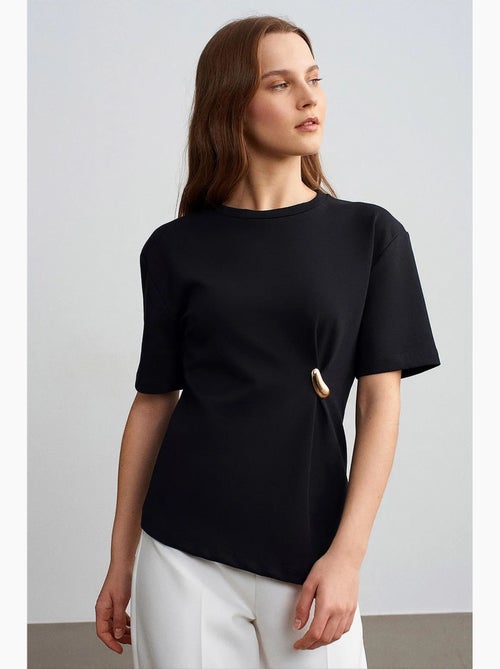 Women's t-shirt van single jersey met ronde hals en korte mouwen dilvin - Kiabi