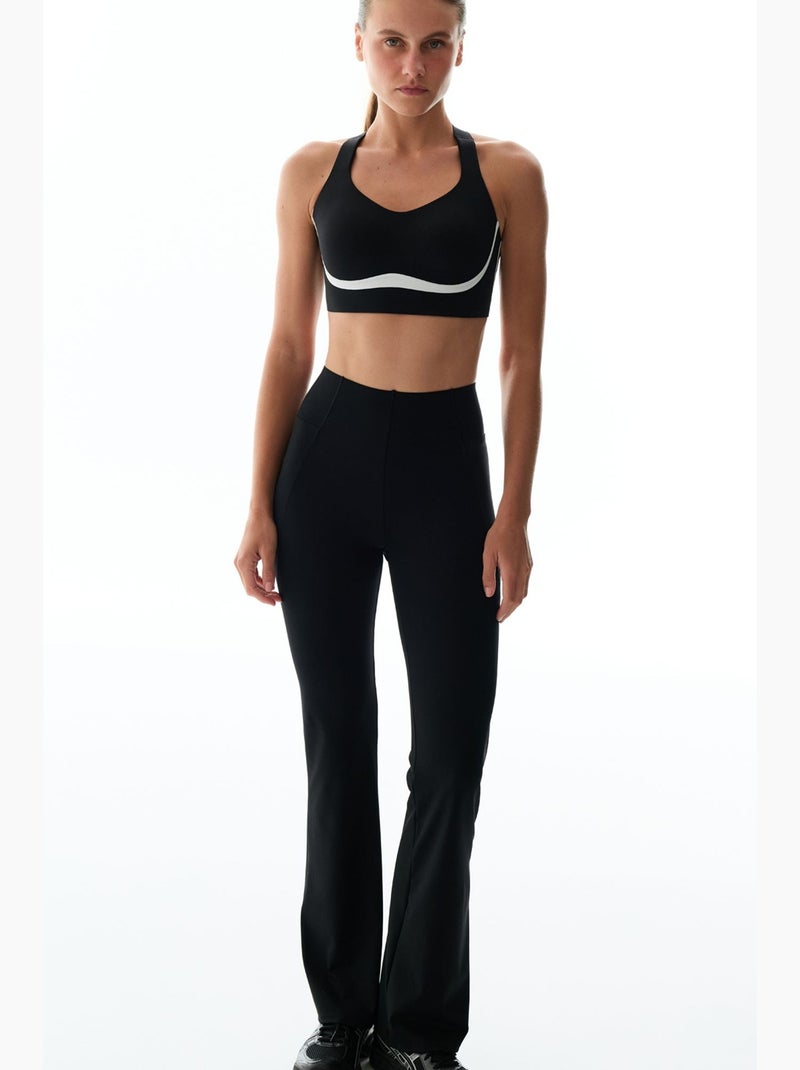 Wonder broek met hoge ondersteuning en vormende flare penti Zwart - Kiabi